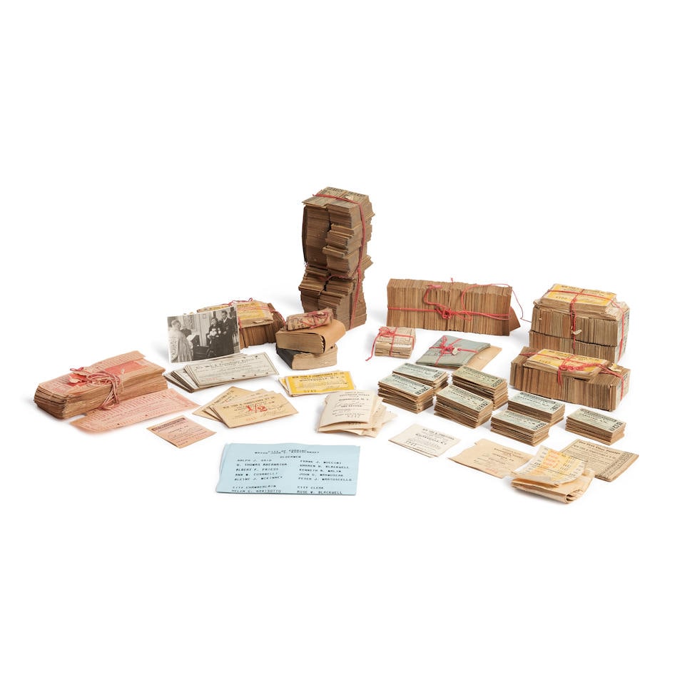 RAILROAD EPHEMERA. Box of New York & Pennsylvania tickets and ephemera. (1 of 1)