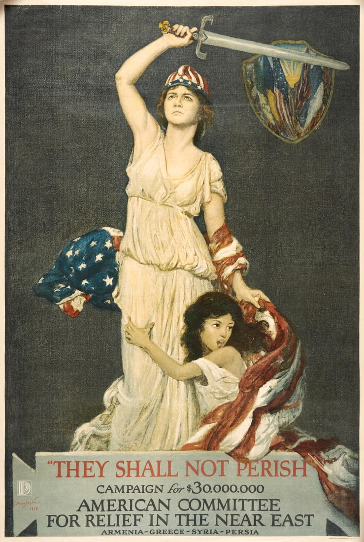 WORLD WAR I POSTER. VOLK, DOUGLAS. 1856-1935.  They Shall Not Perish.  New York: American Lithog... (1 of 1)