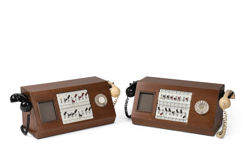 A communication prop recreated by The Crown's Set Decorating Department imitating the system use...: A communication prop recreated by The Crown's Set Decorating Department imitating the system used on the Royal Yacht Britannia, used by Matt Smith (as Prince Philip) Season 2, Episode 2, 'A Company of