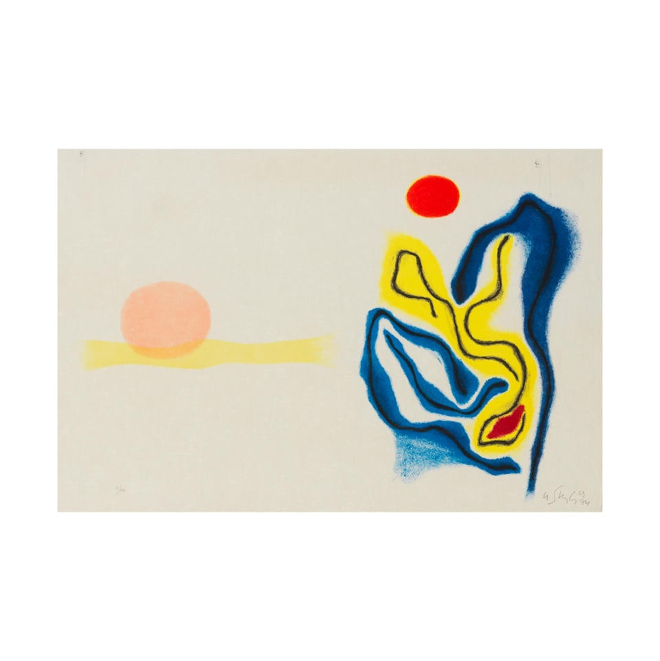 GUSTAVE SINGIER (1909-1984) Le blason du corps blessé, 1972 Lithographie en couleur issue d...: GUSTAVE SINGIER (1909-1984) Le blason du corps blessé, 1972 Lithographie en couleur issue de la série de 18 lithographie réalisées pour le poème de Jean Lescure 'Le blason du