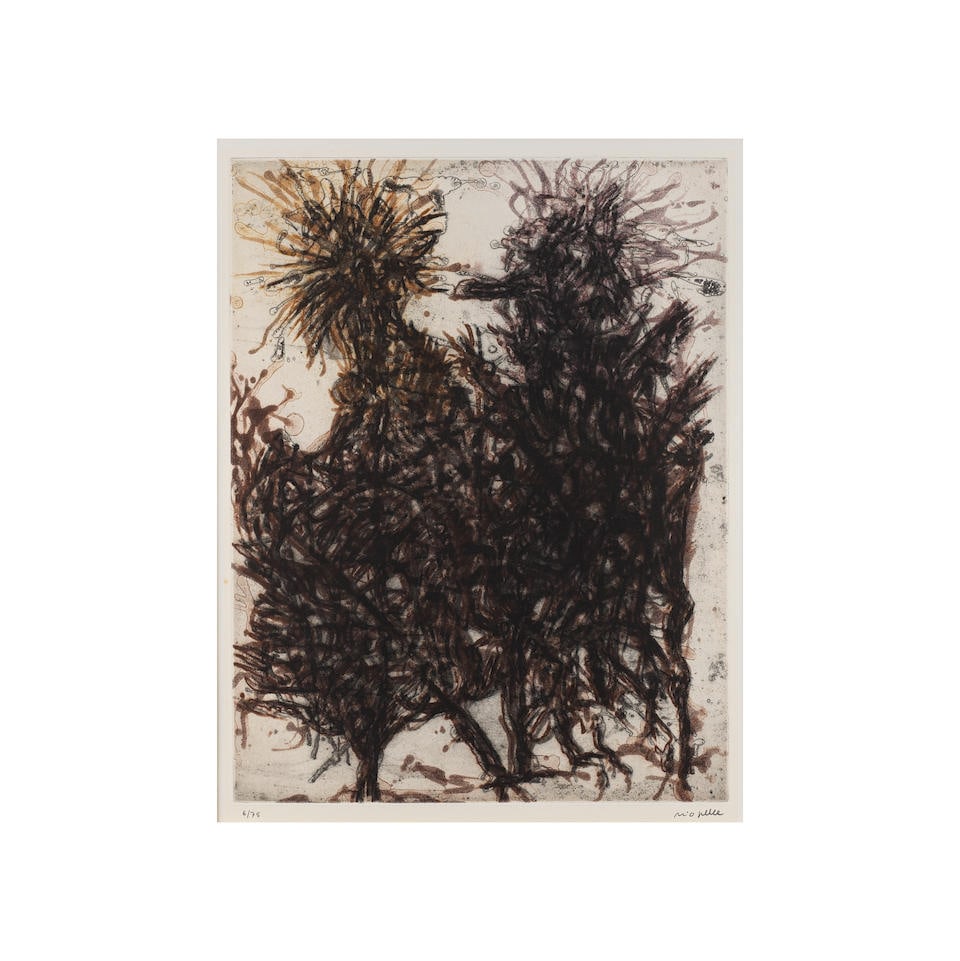 JEAN-PAUL RIOPELLE (1923-2002) Les Aigrettes, 1968 (Riopelle, 1968.07EST.GR)Eau-forte en couleur... (1 of 2)