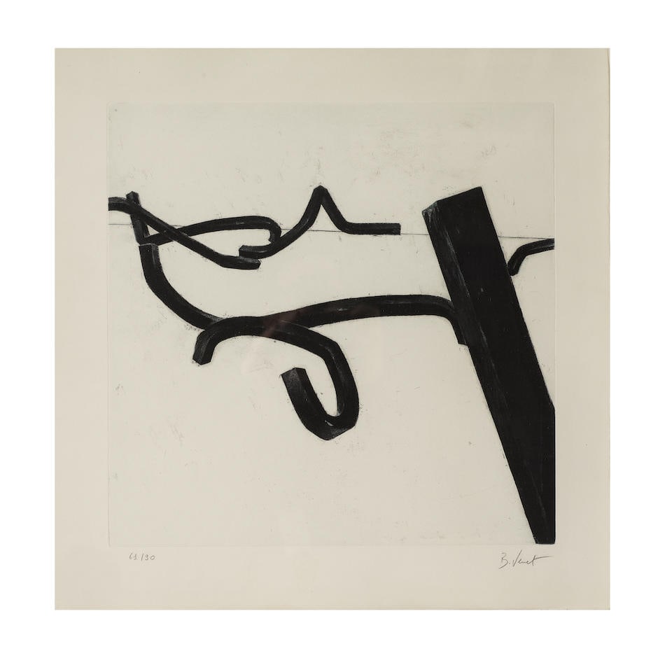 BERNAR VENET (NE EN 1941) Lignes indéterminées 2, circa 1990 Eau-forte et aquatinte s...: BERNAR VENET (NE EN 1941) Lignes indéterminées 2, circa 1990 Eau-forte et aquatinte sur vélin d'Arches Signée et numérotée 61/90 Toutes marges non ébarbées Dime