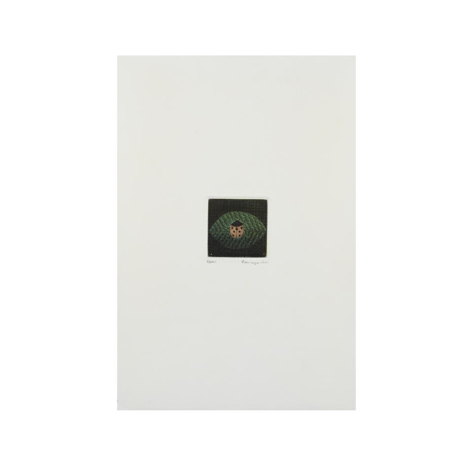 YOZO HAMAGUCHI (1909-2000) Lady Bird, 1963 Mezzotinte en couleurs sur vélin de BFK RivesSig... (1 of 1)