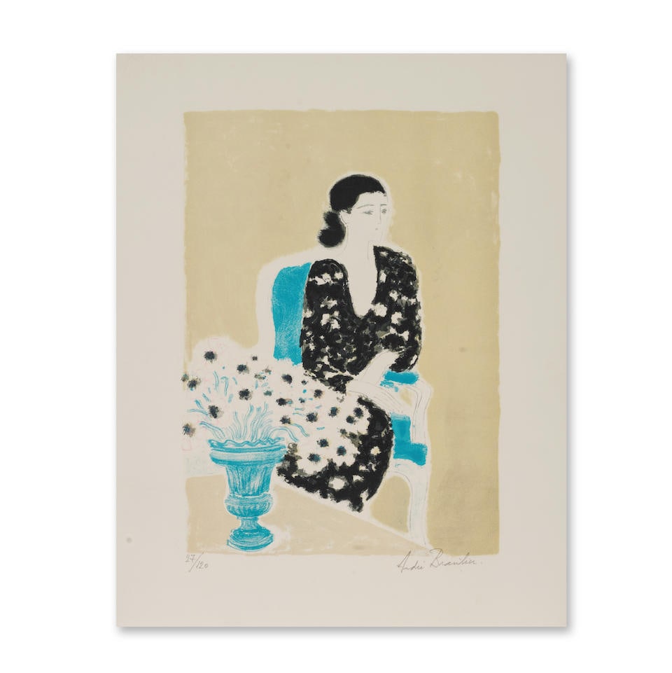 ANDRE BRASILIER (NE EN 1929) Les Anémones Blanches, 1987 (Le Pichon, 207)Lithographie en co...: ANDRE BRASILIER (NE EN 1929) Les Anémones Blanches, 1987 (Le Pichon, 207) Lithographie en couleurs sur vélin d'Arches Signée et numérotée 27/120 60 x 47,5 cm Colour lithograph