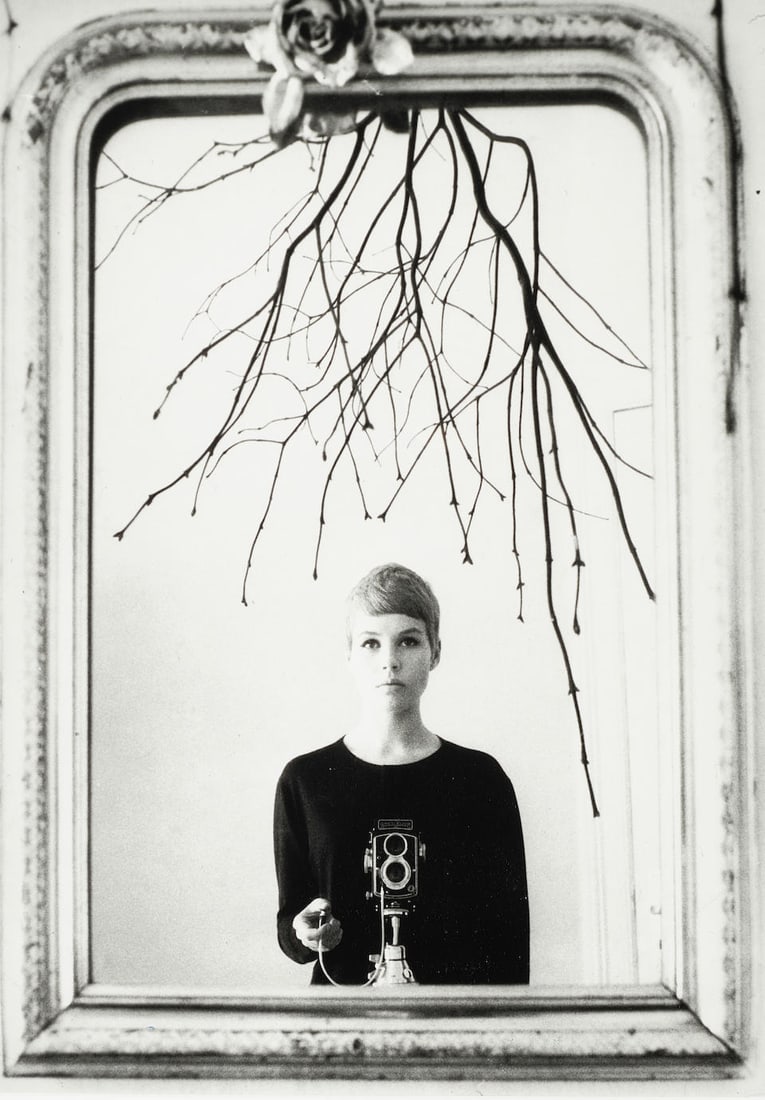 Astrid Kirchherr (1938-2020); Untitled (Self-Portrait);: Astrid Kirchherr (1938-2020) Untitled (Self-Portrait), c. 1960 Gelatin silver print, printed later; signed and numbered 'HD 5/40' in pencil and the photographer's Hamburg credit stamp on the reverse,