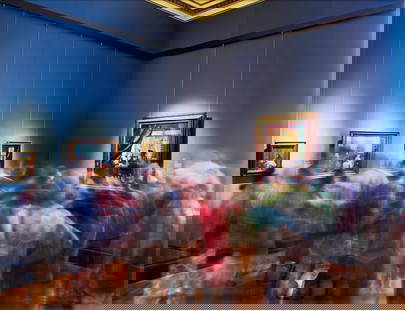 Matthew Pillsbury (born 1973); Vermeer's The Art of Painting, Vienna Kunsthistorisches Museum;: Matthew Pillsbury (born 1973) Vermeer's The Art of Painting, Vienna Kunsthistorisches Museum, 2014 Archival pigment print; flush-mounted to acrylic, framed, a Jackson Fine Art label on the reverse; th