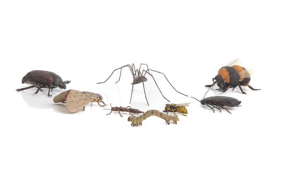 A Collection of Cold Painted Bronze Insects Early 20th Century (8) (1 of 1)