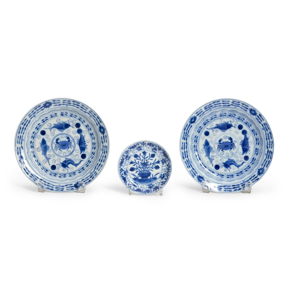 THREE BLUE AND WHITE ITEMS (1 of 1)