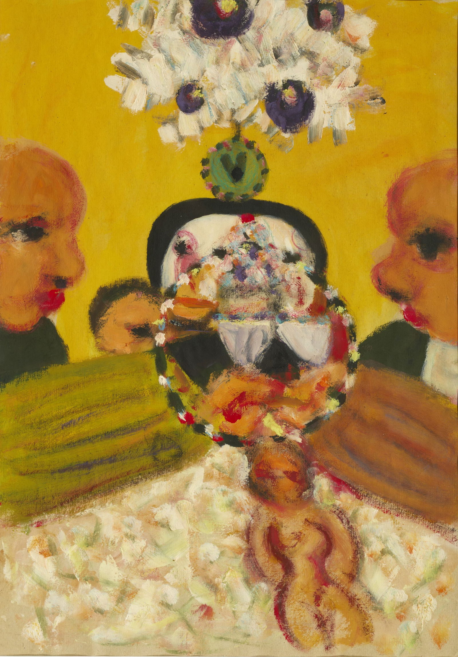 Konstantin Batynkov (Russian, born 1950) Cirque/ Circus, 1987, and Femme au fer/ Woman with Iron...: Konstantin Batynkov (Russian, born 1950) Cirque/ Circus, 1987, and Femme au fer/ Woman with Iron signé huile sur papier les deux chaque: 60 x40 cm (23 5/8 x 13 3/4 in). (2) on y joint un catalogu