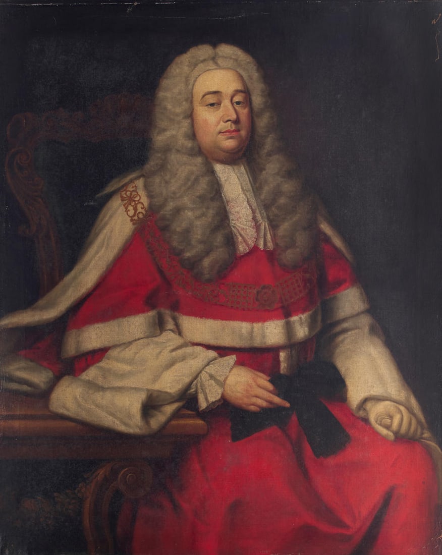 English School (18th Century) A portrait of a gentleman reported to be Sir John Barnewall 49 1/2... (1 of 3)