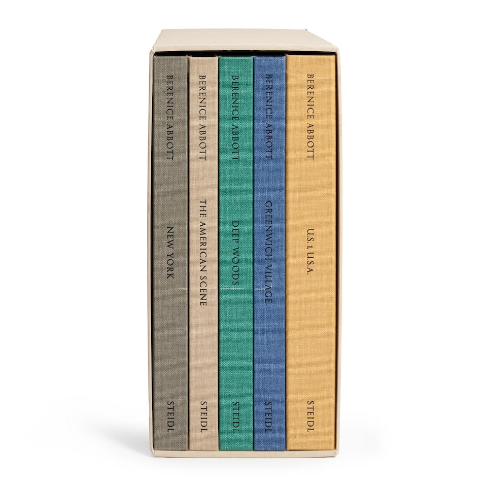 ABBOTT, BERENICE. 1898-1991. KURTZ, RON and HANK O'NEAL, Editors. The Unknown Abbott. Götti...: ABBOTT, BERENICE. 1898-1991. KURTZ, RON and HANK O'NEAL, Editors. The Unknown Abbott. Göttingen, Germany: Steidl, 2013. 5 volumes. 4to. Illustrated throughout in color and monochrome photographic