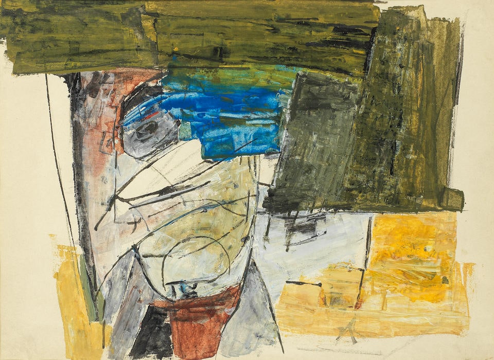 Ram Kumar (1924-2018) Untitled (Abstract): Ram Kumar (1924-2018) Untitled (Abstract) mixed media on paper, framed 25.8 x 35.2cm (10 3/16 x 13 7/8in). Footnotes: Provenance Property from a private collection, London. Acquired from Saffron A