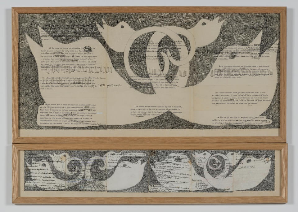 JEAN-LUC PARANT (1944-2022) Brouillon Ia et Ib: JEAN-LUC PARANT (1944-2022) Brouillon Ia et Ib Diptyque Encre et collage sur papier Monogrammé et titré au dos Diptiek Inkt en collage op papier Gemonogrammeerd en getiteld op de achterkant