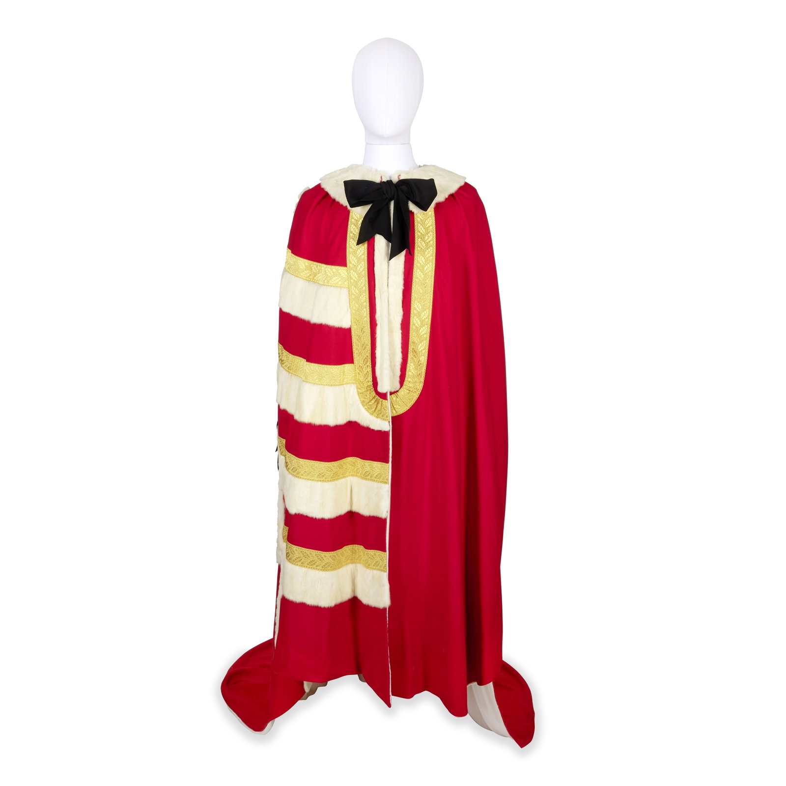 Matt Smith (as Prince Philip): A replica Investiture Robe Season 2, Episode 3, 'Lisbon': Matt Smith (as Prince Philip): A replica Investiture Robe Season 2, Episode 3, 'Lisbon' Custom-made replica robe with fur trim and collar, alternating red, fur and gold horizontal sections on the fron
