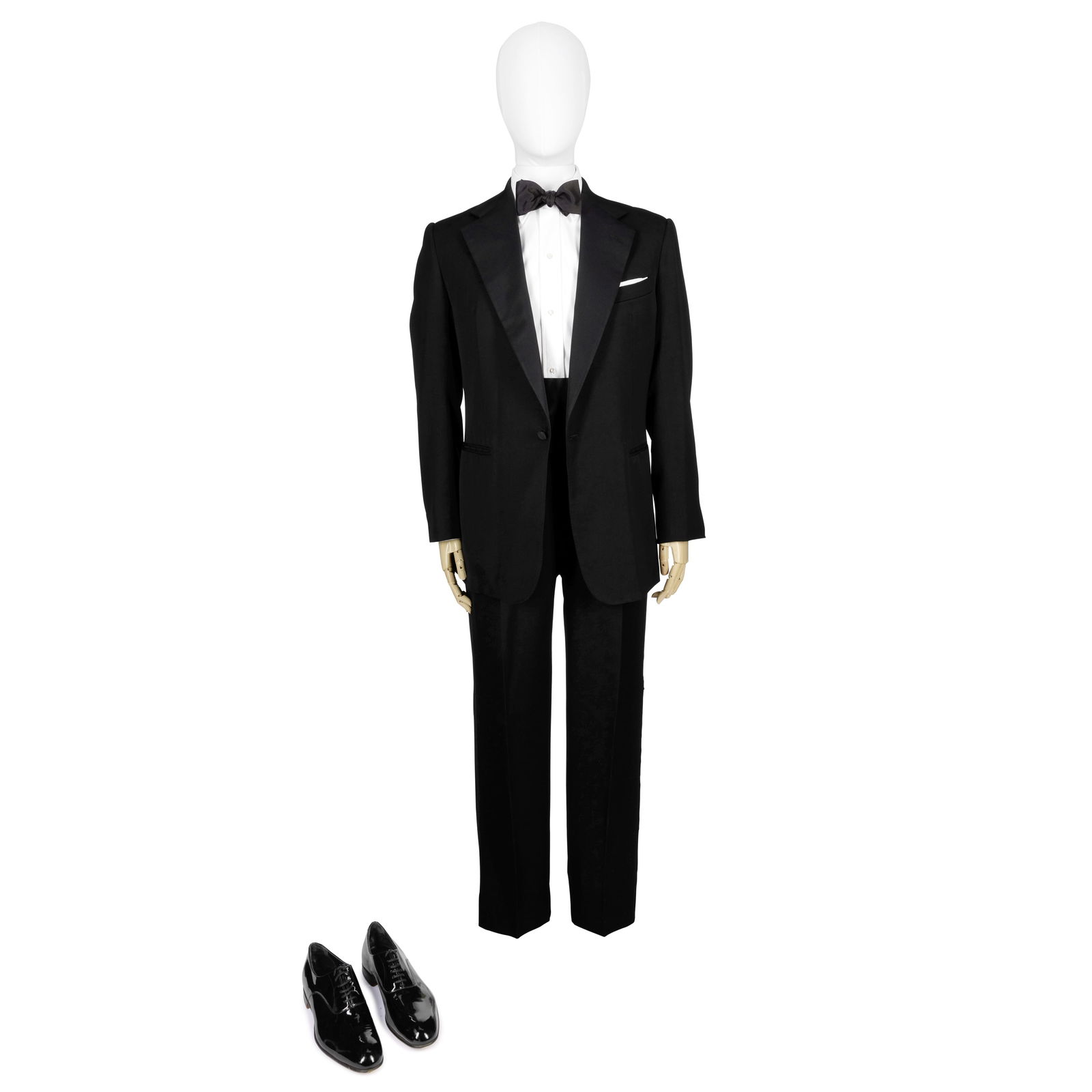 Matt Smith (as Prince Philip): A dinner suit Season 2, Episode 8, 'Dear Mrs. Kennedy': Matt Smith (as Prince Philip): A dinner suit Season 2, Episode 8, 'Dear Mrs. Kennedy' Custom-made suit comprising a black wool mix dinner jacket, high-waisted black dinner suit trousers, a white eveni