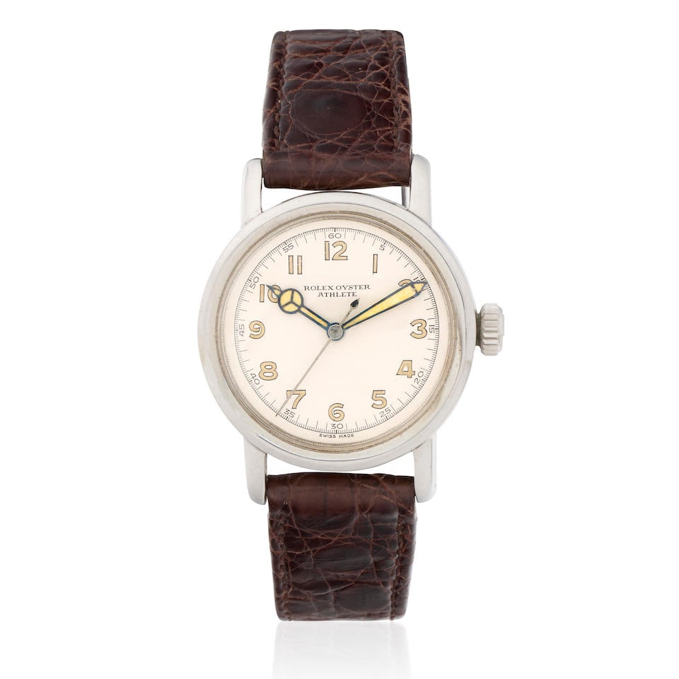 Rolex. A stainless steel manual wind wristwatch  Athlete, Ref: 4127, Circa 1942 (1 of 3)