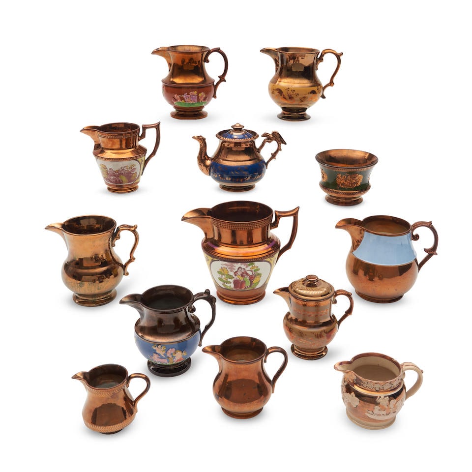 Fifteen Lusterware Table Items, England, 19th century. (1 of 1)