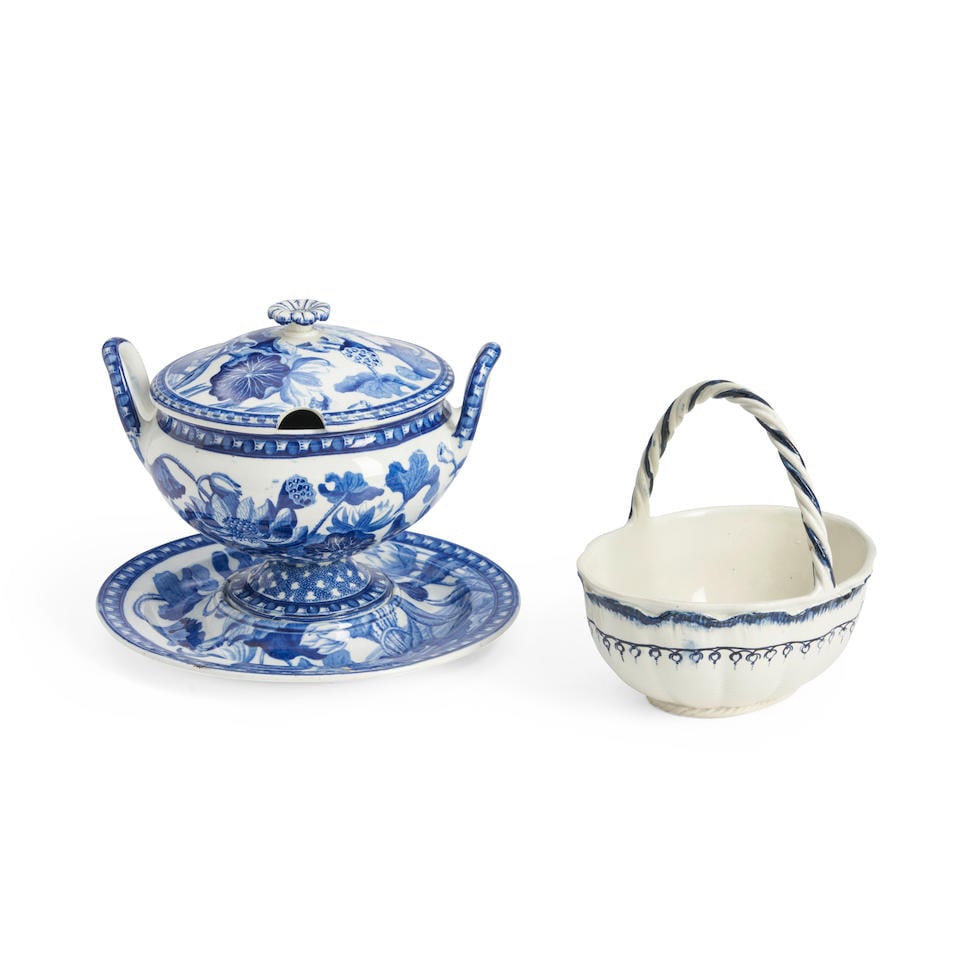 Blue-glazed Pearlware Basket and Tureen, Josiah Wedgwood (1759-2005), Staffordshire, England, ea... (1 of 1)