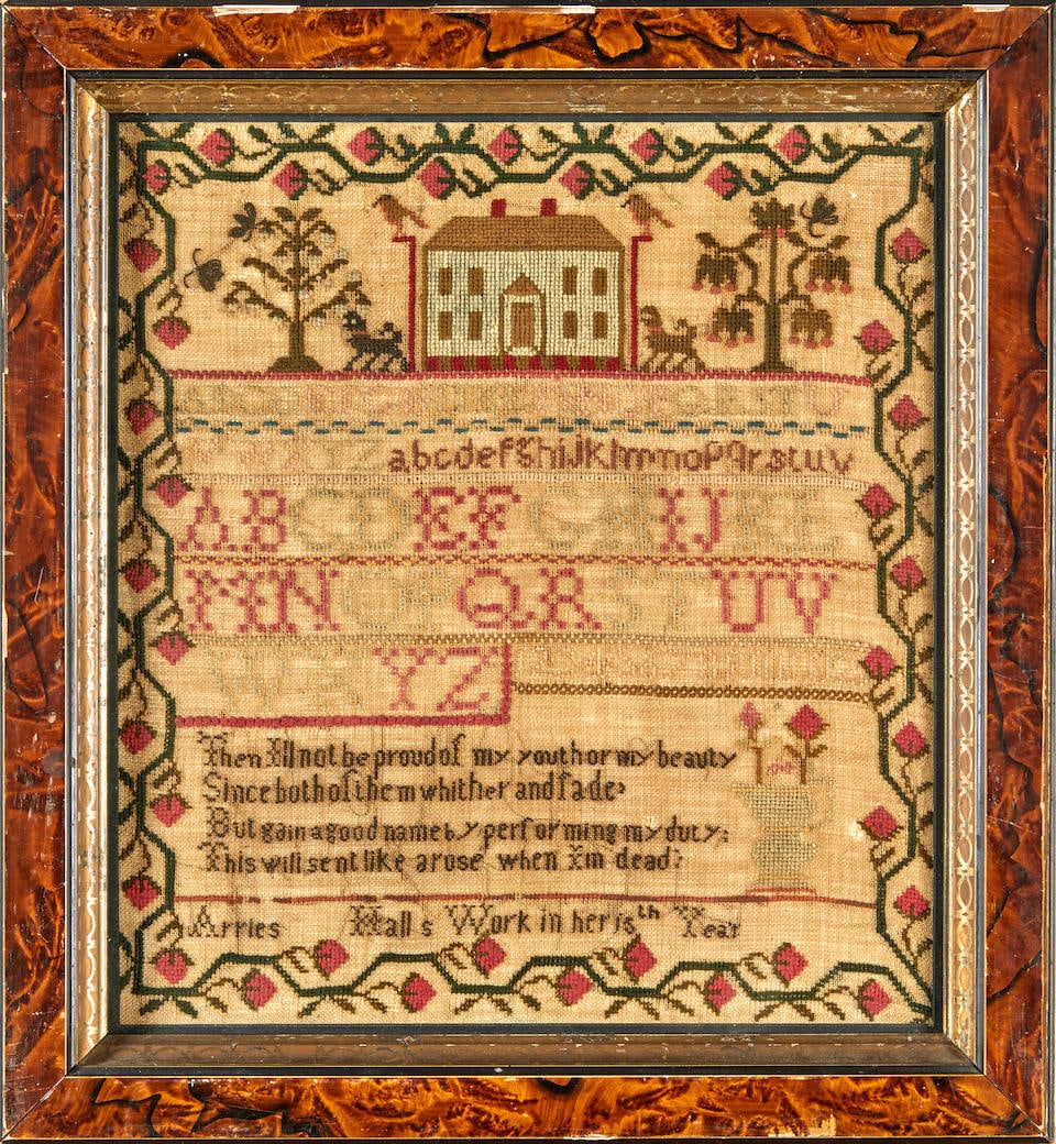 NEEDLEWORK SAMPLER  'ARRIES HALL' (1 of 1)