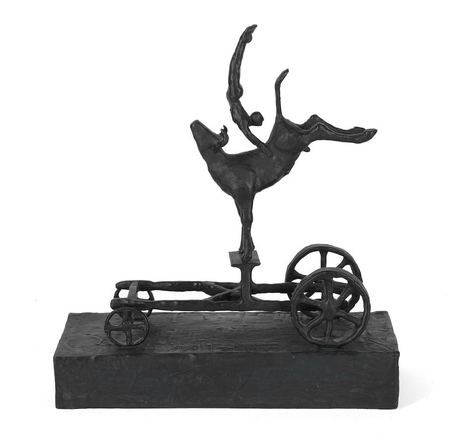 Thomas R Ostenberg (British, 1949) Acrobat 37.3cm (14 3/4in) high: Thomas R Ostenberg (British, 1949) Acrobat signed and numbered 'Ostenberg 1/1' (on base) 37.3cm (14 3/4in) high Footnotes: Provenance The collection of Theo Waddington, London. For further informatio