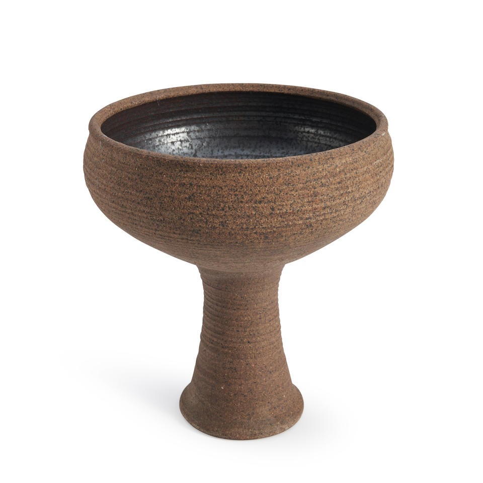 Karen Karnes (1925-2016) Studio Pottery Chalice, New York, c. 1960, unmarked, ht. 10 1/2, dia. 9...: Karen Karnes (1925-2016) Studio Pottery Chalice, New York, c. 1960, unmarked, ht. 10 1/2, dia. 9 1/2 in. Footnotes: Provenance: The Collection of Rostislav and Jean Ewing Eismont For further informati