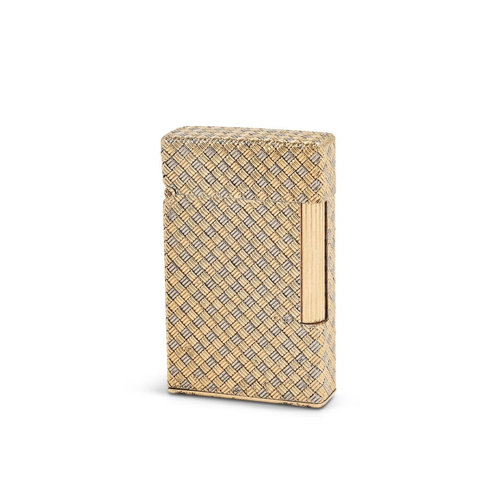 A French eighteen carat bi-coloured gold lighter Dupont, eagle standard mark, with lozenge maker... (1 of 1)