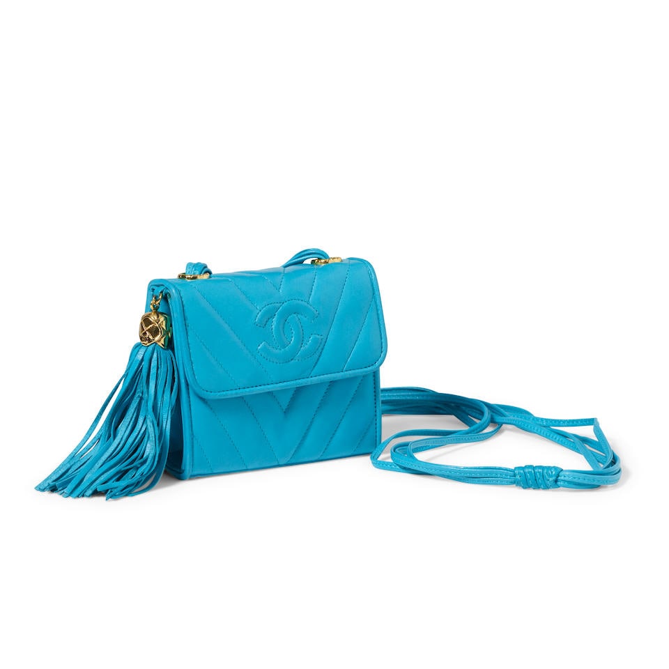 CHANEL: CHEVRON TASSEL MINI BAG 1989-1991 (1 of 2)