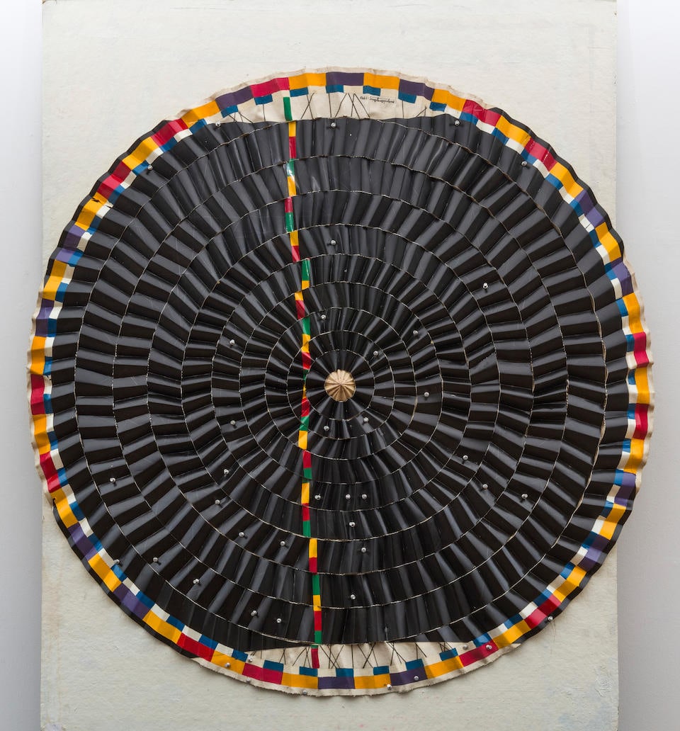 MIGUEL ANGEL RIOS (born 1943) Target: MIGUEL ANGEL RIOS (born 1943) Target 1993 Signé et daté en bas au milieu Cibachrome sur toile découpée et plissée Getekend en gedateerd middenonder Cibachroom op gesneden en g