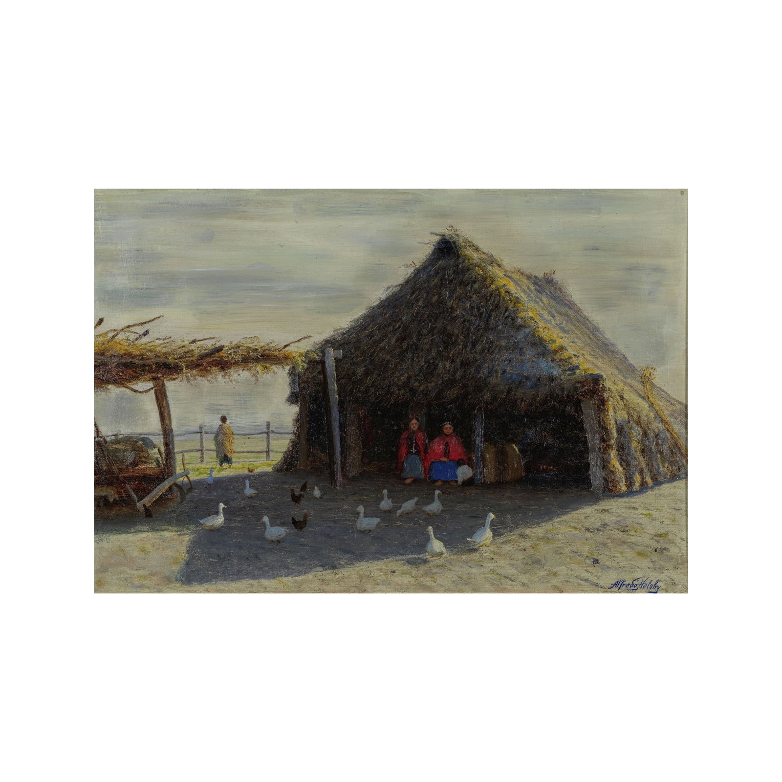 Alfredo Helsby (Valparaiso 1862-1933 Santiago, Chile) Les gardeuses d'oies (1 of 1)