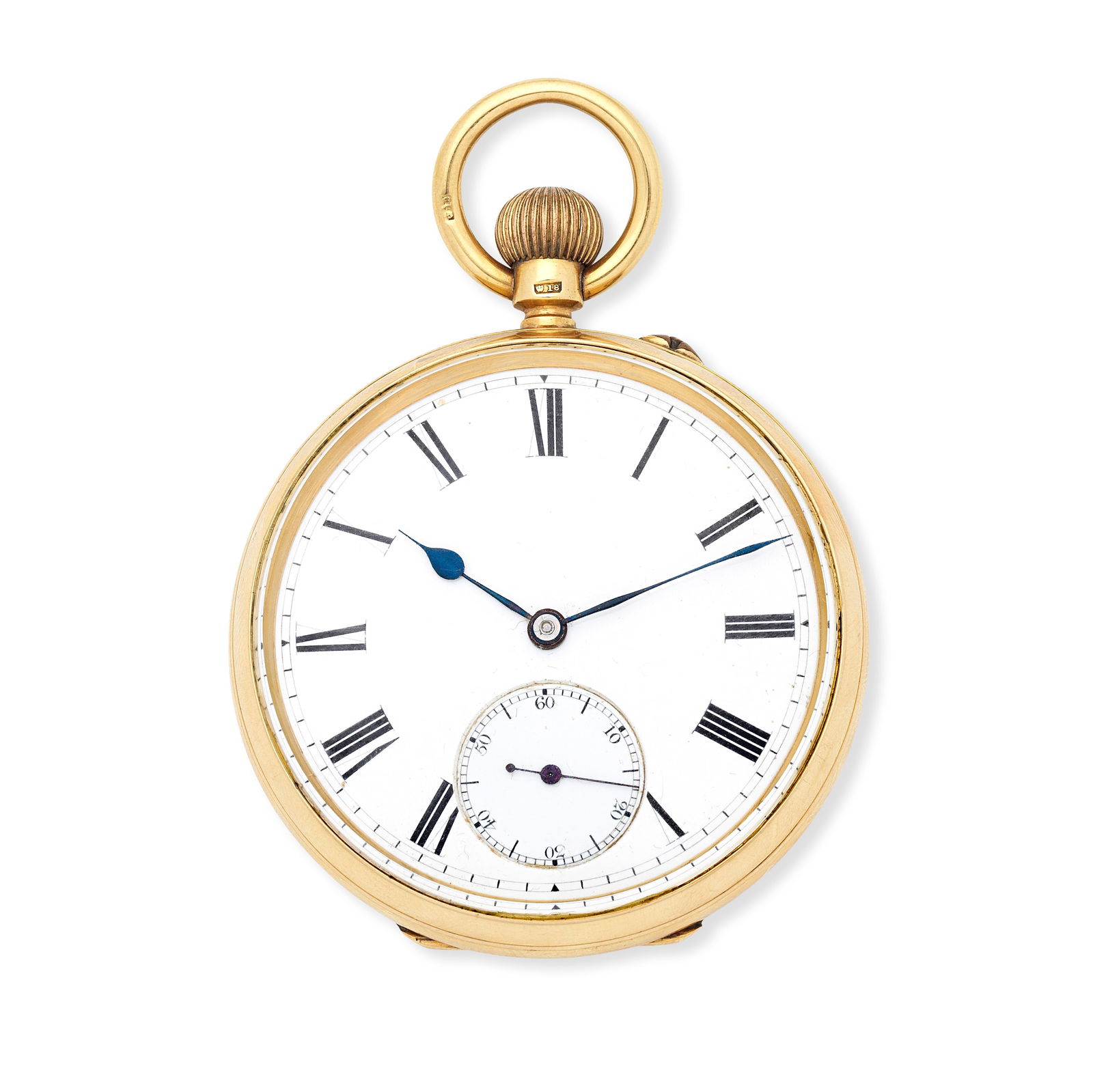Sir John Bennett Ltd, 65 Cheapside, London. An 18K gold keyless wind open face pocket watch Lond...: Sir John Bennett Ltd, 65 Cheapside, London. An 18K gold keyless wind open face pocket watch Date: London Hallmark for 1898 Movement: Gilt 3/4 plate English lever, cut and compensated bi-metallic balan