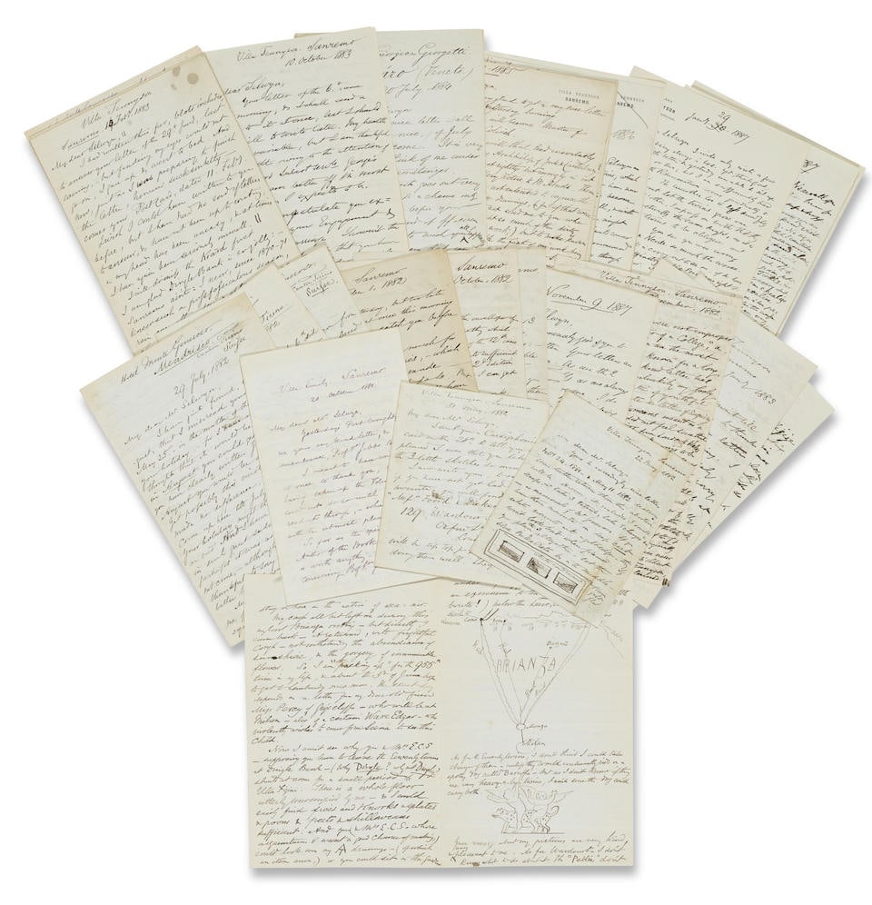 LEAR (EDWARD) Series of 43 letters and a postcard signed ('Edward Lear'),: LEAR (EDWARD) Series of 43 letters and a postca...