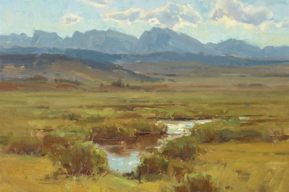 Scott Christensen (born 1962) Fields of Green 16 x 24 in. framed 22 1/2 x 30 1/2 in. (1 of 2)