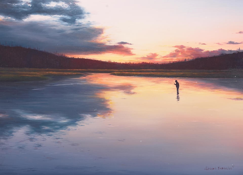 Adriano Manocchia (born 1951) Quiet Times 9 3/4 x 13 1/2 in. framed 13 1/4 x 17 in.  (Painted in... (1 of 2)