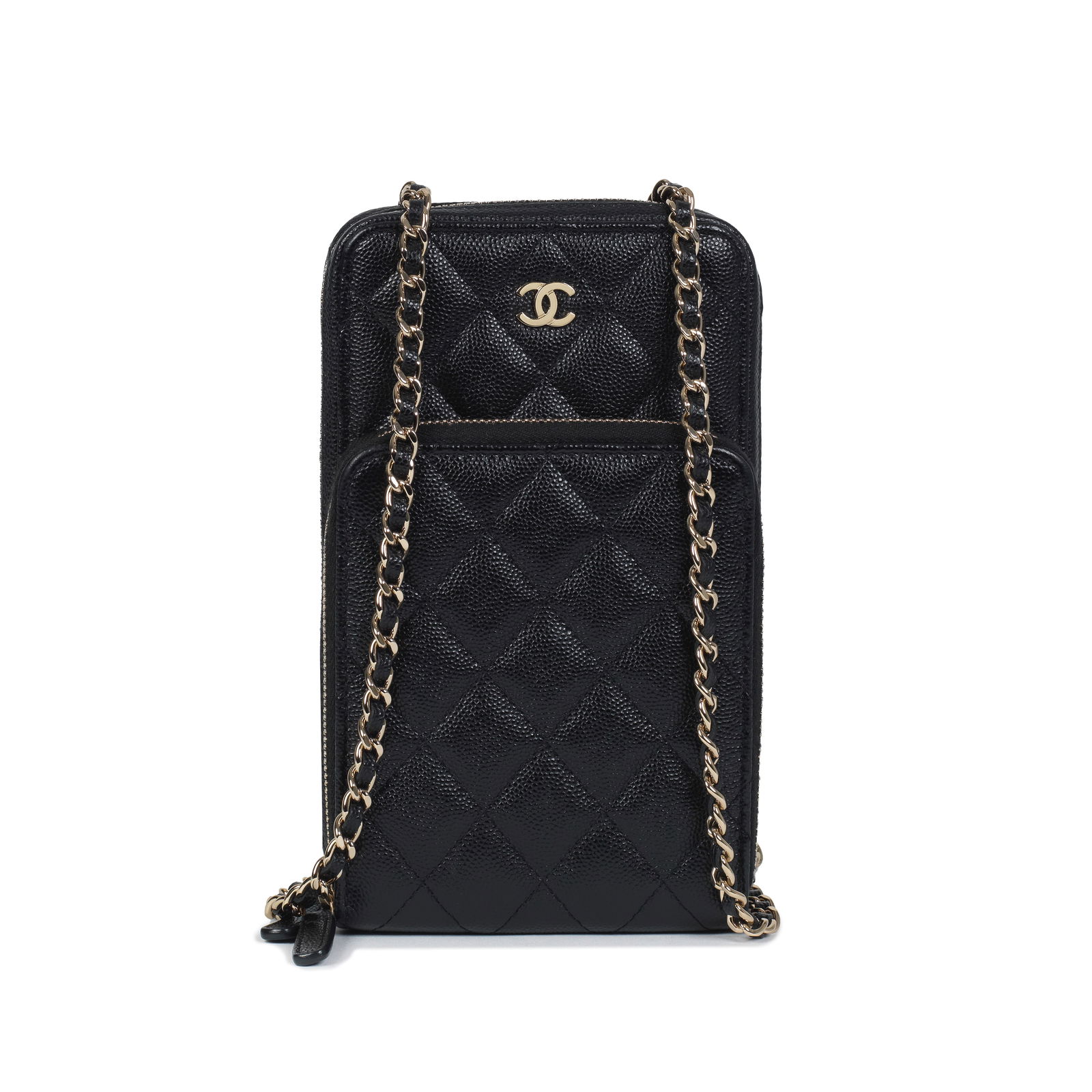 Karl Lagerfeld for Chanel: a Black Caviar Leather Zip Around Crossbody Phone Holder 2019 (includ... (1 of 1)