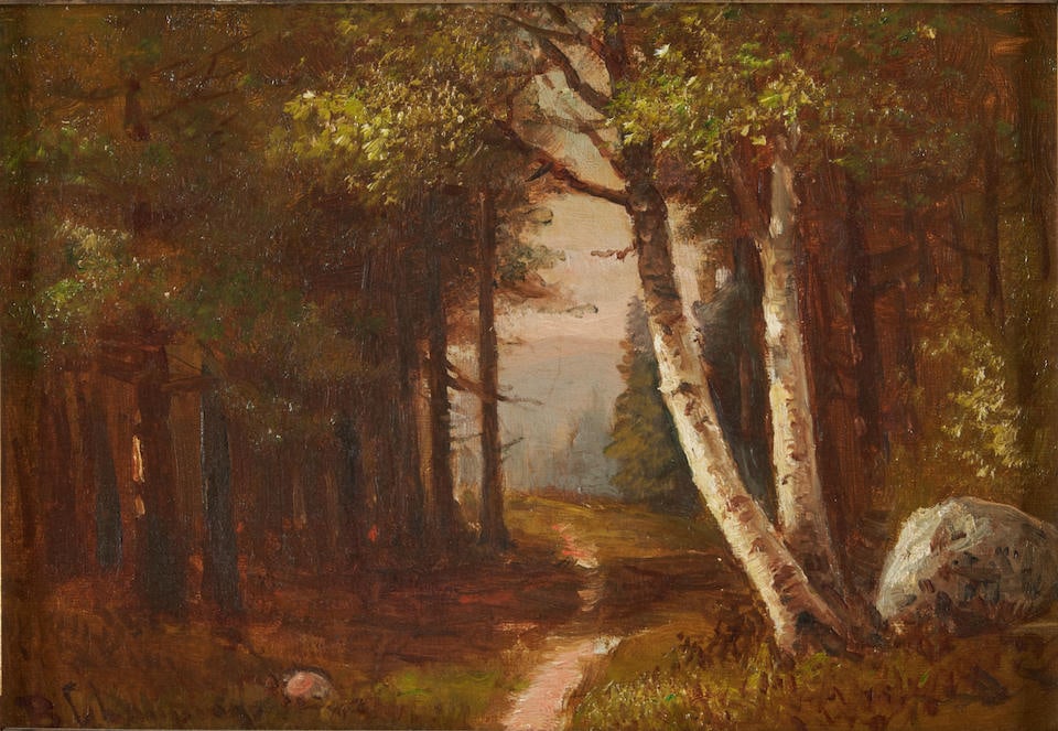BENJAMIN CHAMPNEY (American, 1817-1907) A Woodland Path (7 x 10 in (17.8 x 25.4 cm)framed 14 x 1... (1 of 4)