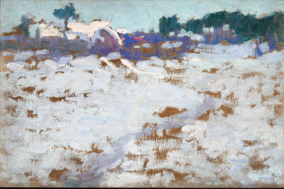 LOUIS PAUL DESSAR (American, 1867-1952) Winter Day, Étaples (10 3/4 x 16 5/16 in (27.3 x 41... (1 of 3)
