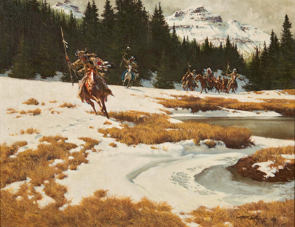FRANK MCCARTHY (American, 1924-2002) New Tracks (14 1/4 x 18 in (35.0 x 45.5 cm)framed 20 1/2 x ... (1 of 4)