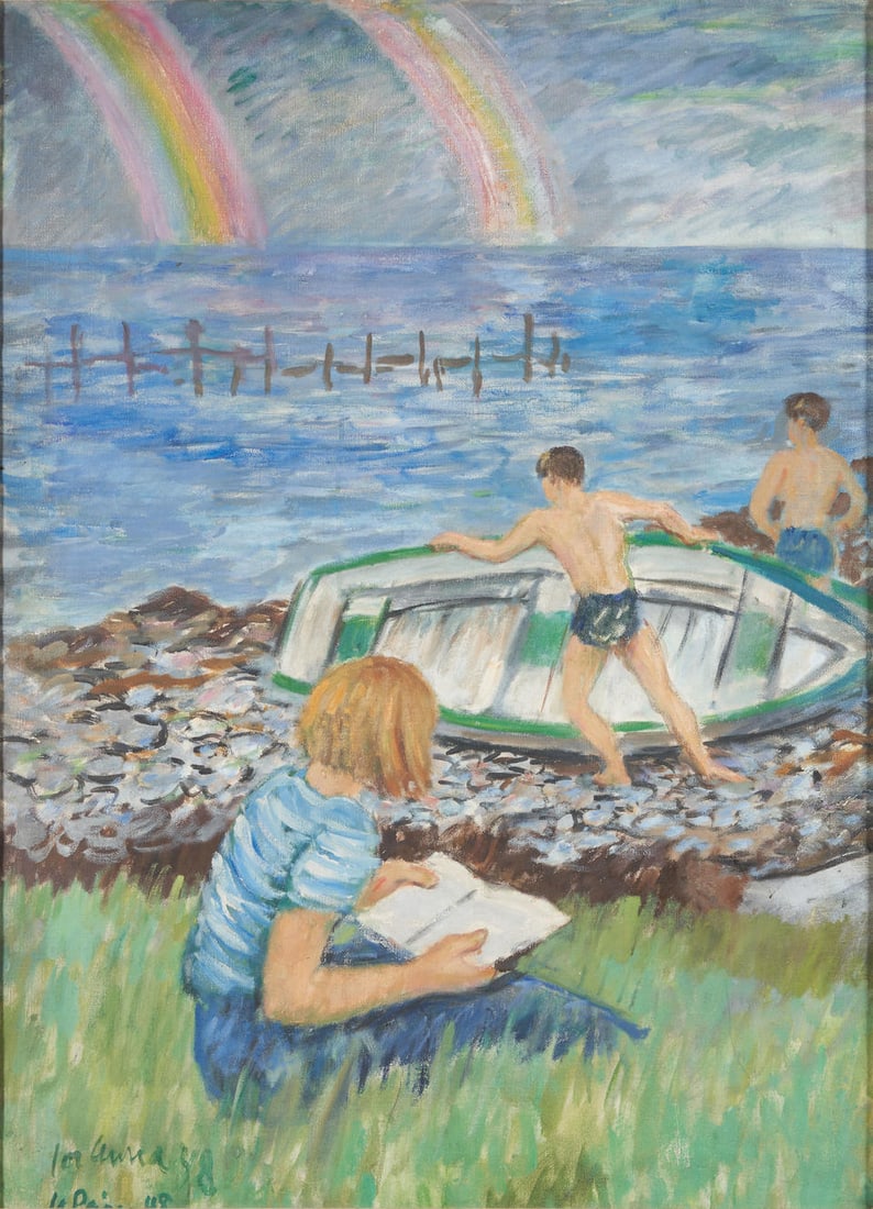 WALDO PEIRCE (American, 1884-1970) The Double Rainbow (30 1/4 x 22 in (76.7 x 56.0 cm)framed 32 ... (1 of 4)