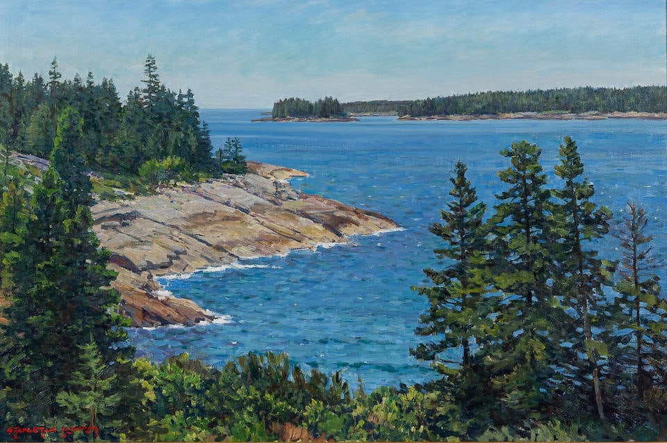 STAPLETON KEARNS (American, born 1952) Granite Ledges, Vinalhaven (24 x 36 in (70.0 x 91.4 cm)fr... (1 of 4)