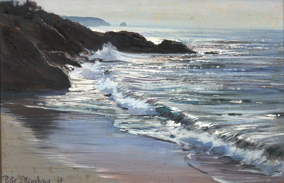 PETER ELLENSHAW (American, 1913-2007) Rolling Surf (7 3/4 x 12 in (19.7 x 30.5 cm)framed 15 3/4 ... (1 of 4)