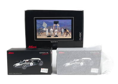 Two 1:18 scale limited edition models of Cooper T53 race cars by Schuco, ((3)) (1 of 1)