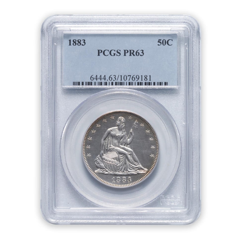 United States Proof 1883 Seated Liberty Half Dollar.: United States Proof 1883 Seated Liberty Half Dollar. Graded PCGS, PR63. For further information on this lot please visit Bonhams.com For further information about this lot please