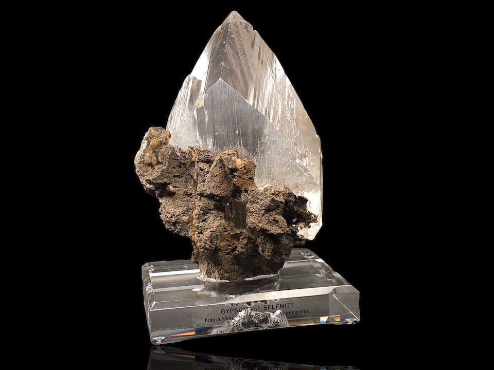 Gypsum var. Selenite on Acrylic Base (1 of 2)