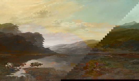 Sidney Richard Percy (British, 1821-1886) Snowdon from Llanberis Pass: Sidney Richard Percy (British, 1821-1886) Snowdon from Llanberis Pass signed 'S R Percy' (lower left) oil on canvas 92 x 153cm (36 1/4 x 60 1/4in). Footnotes: Provenance Anon. sal