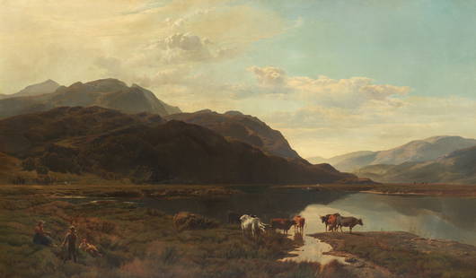 Sidney Richard Percy (British, 1821-1886) Snowdon from Llanberis Pass: Sidney Richard Percy (British, 1821-1886) Snowdon from Llanberis Pass signed 'S R Percy' (lower left) oil on canvas 92 x 153cm (36 1/4 x 60 1/4in). Footnotes: Provenance Anon. sal