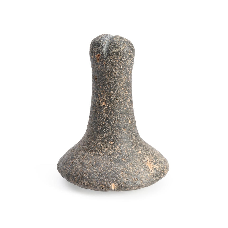 A Marquesas stone pounder ke'a tuki popoi ht. 6 1/2 in. (1 of 3)
