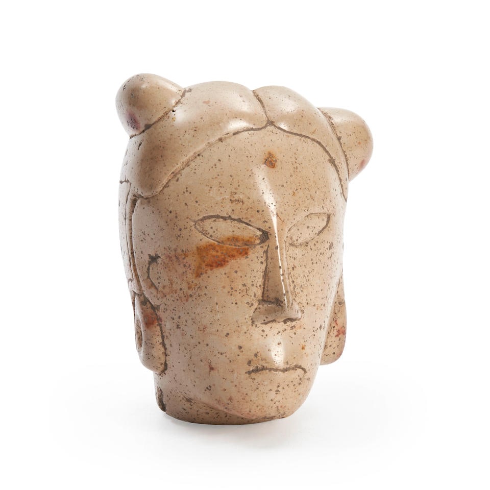 A prehistoric stone effigy pipe bowl ht. 4 1/2, wd. 3 1/2 in. (1 of 4)