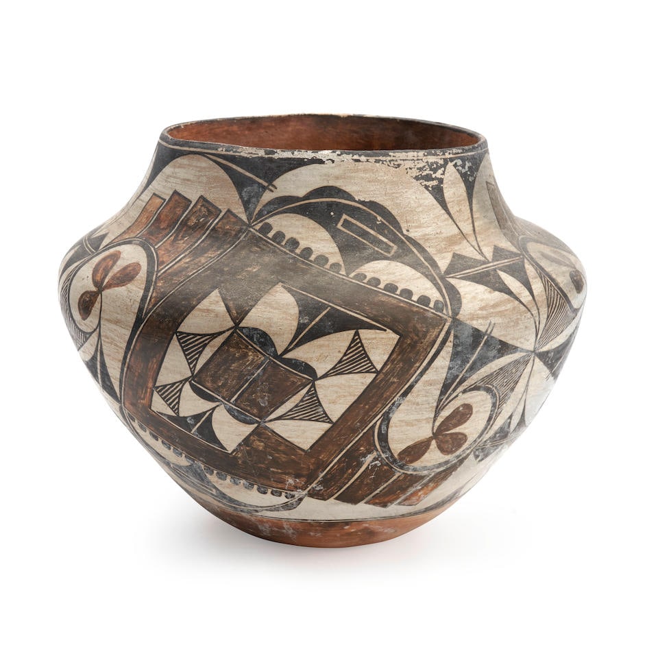 An Acoma polychrome jar ht. 9, wd. 12 in. (1 of 3)