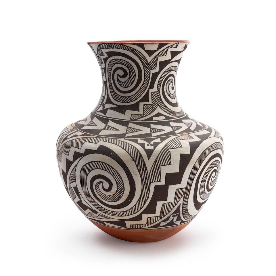 A large Acoma polychrome jar ht. 12 1/2, wd. 10 in. (1 of 3)