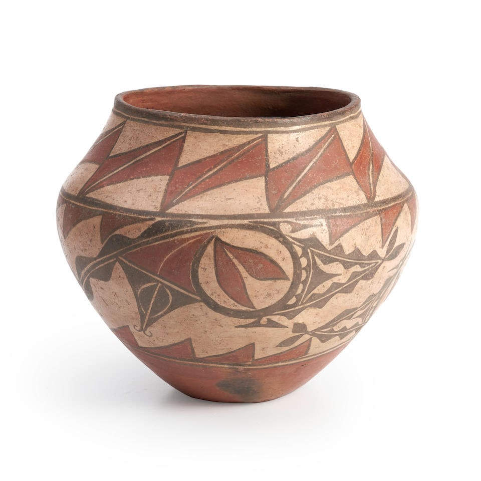 An Acoma polychrome jar ht. 10, wd. 11 1/4 in. (1 of 3)